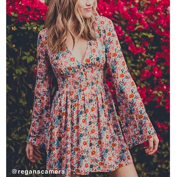 Urban Outfitters Dresses & Skirts - Urban Outfitters Elise Smocked-Waist Mini Dress